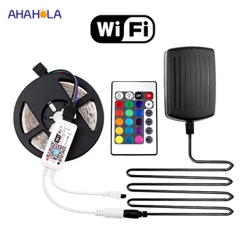 

5m WIFI Rgb Led Strip Waterproof Diode Tape Ribbon Led Rgb Strip Light 60 PCS/m Led Light Strip 12v Ledstrip WIFI Control