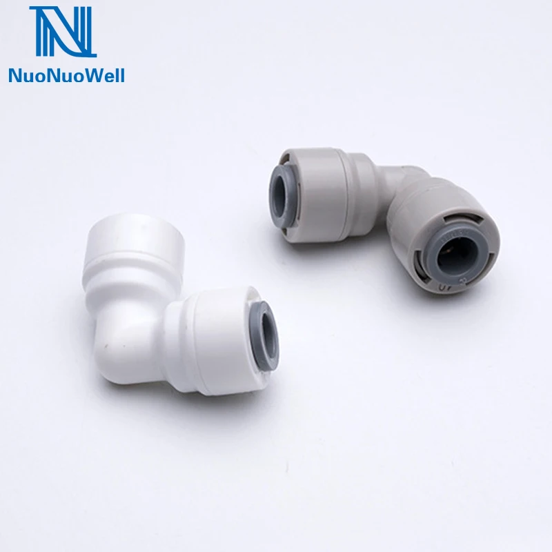 

NuoNuoWell 1/4'' PE Hose 6.54mm Quick Coupling Elbow Connector Pipe Joint Water Purifier RO Machine L Type Connector 10pcs-pack