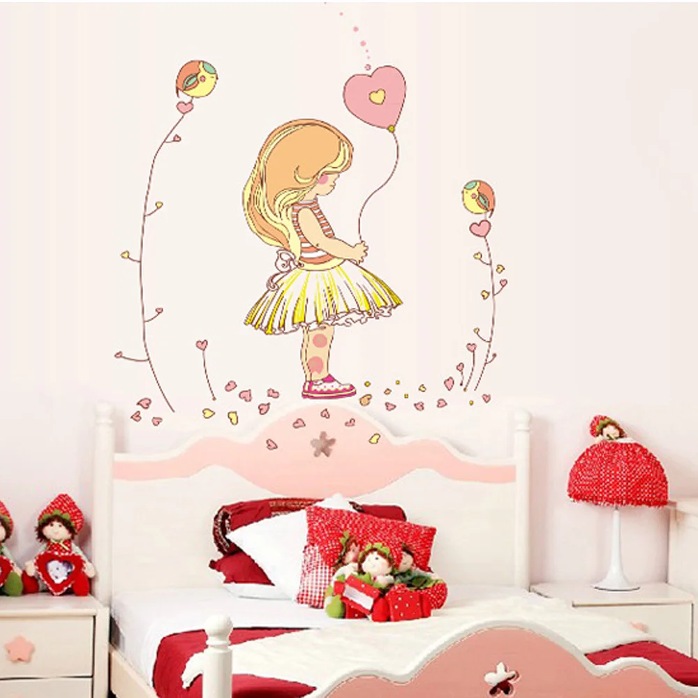 candiway Love girl Wall Sticker Kids Room Home Decor Nursery Wall Decal