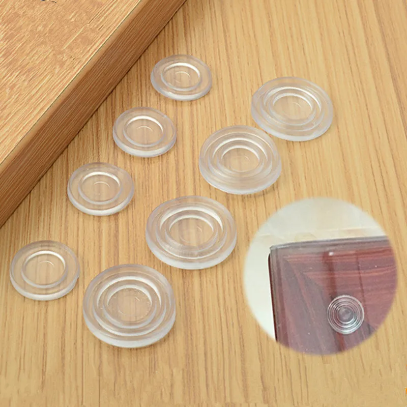 25pcs Round Shape Glass Table Non-slip Soft Grip Pad transparent silicon soft rubber Fixed tempered glass Furniture Accessories