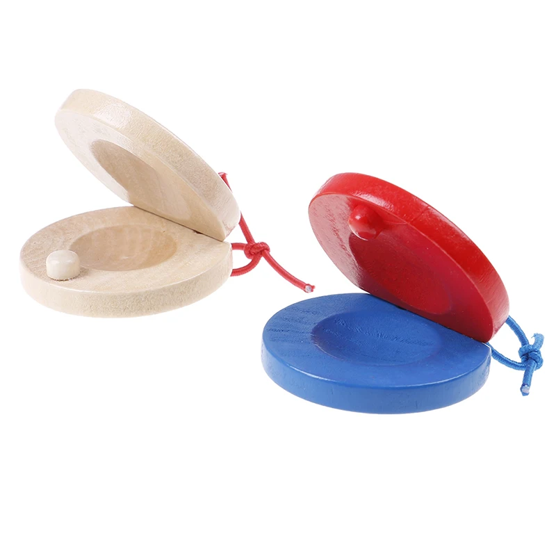 

1Pcs Wooden Castanets Wood Percussion Musical Instrument Education Child's Intellectual Development Listening Ability