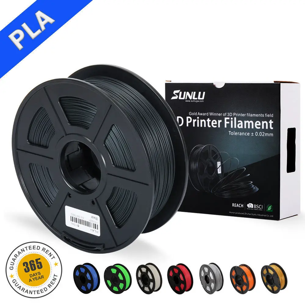 

free ship SUNLU new 3D PLA Printer Filament 1.75mm 1kg/Roll 2.2lb Spool 100% polylactic acid pla materials for DIY model print