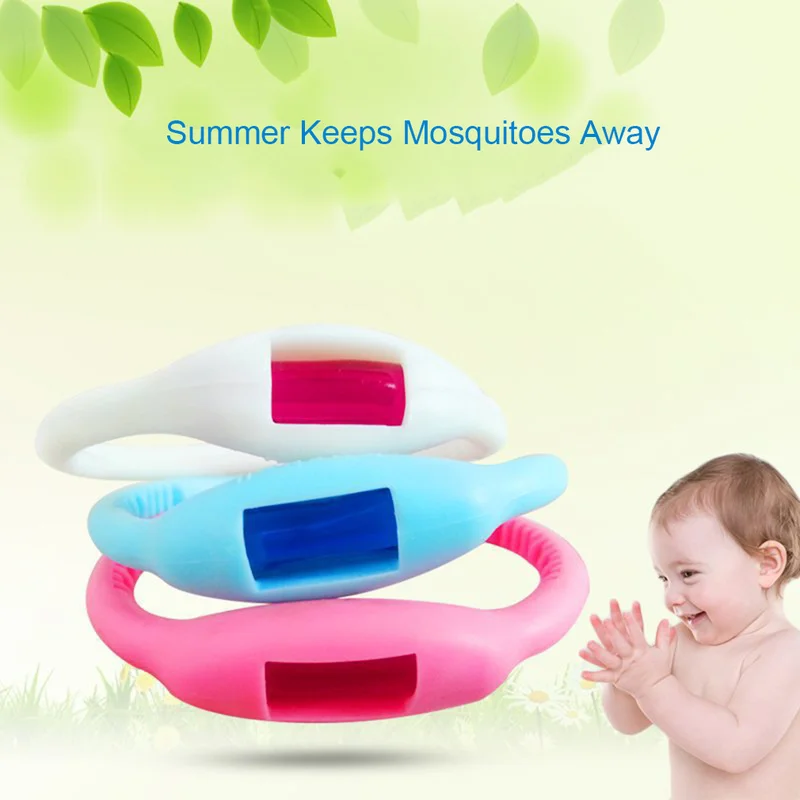 Летний антимоскитный браслет с застежкой на запястье, силиконовый браслет для взрослых детей