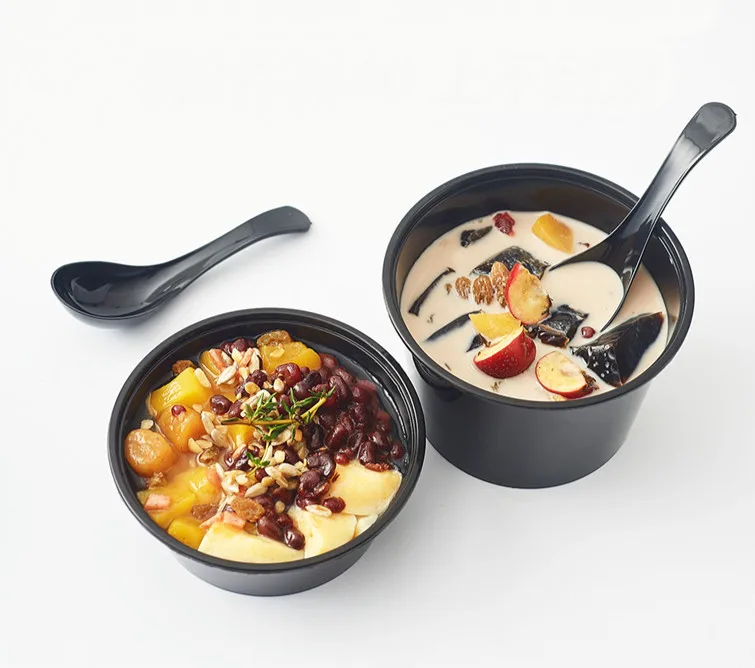 

Dessert Packing Box Syrup Takeaway Bowl Disposable High-grade Plastic Round Sago Dew Bowl Summer Sweet Water Drink