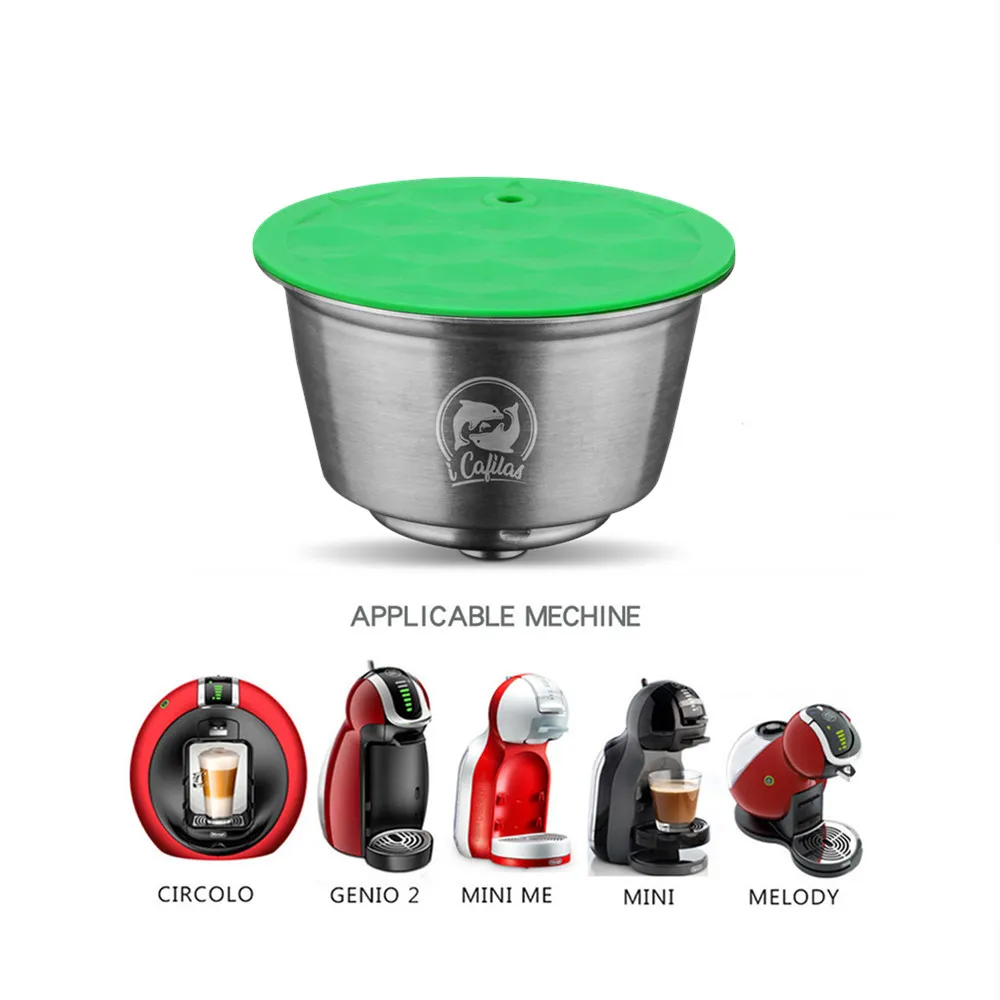 

Coffee Capsule Refillable Stainless Steel Coffee Filter Reusable Coffee Capsule Make For Dolce Gusto Plastic Spoon Filter