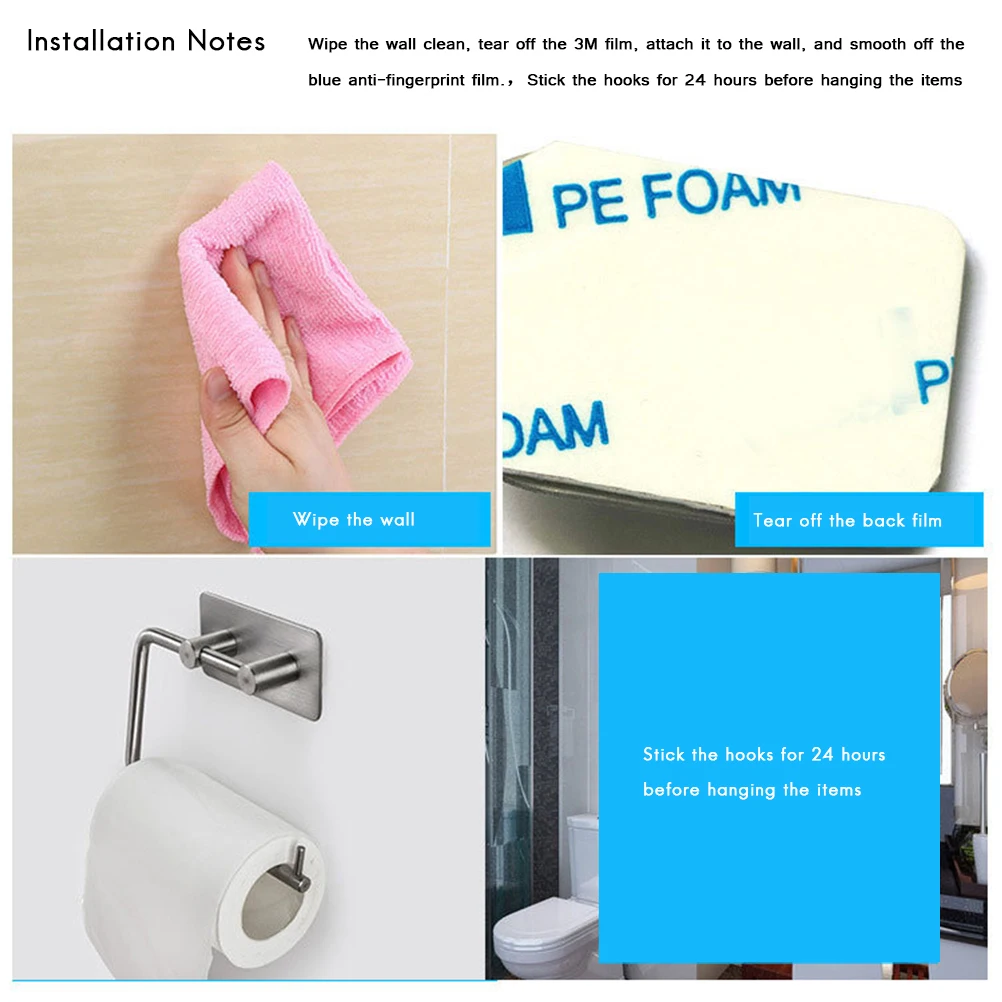 Держатель для туалетной бумаги из нержавеющей стали самоклеящийся держатель для туалетной бумаги без сверления держатель для бумаги с подвесная полочка