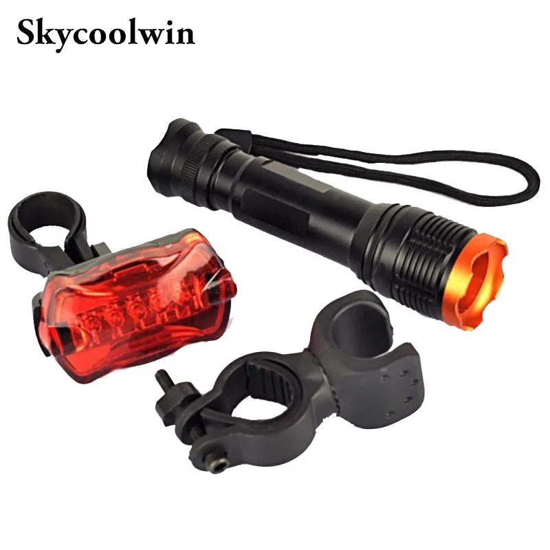 

Multifunction Cycling Bicycle Light XM-L T6 2000 Lumen LED Zoomable Flashlight Torch Light Lanterna +5LED Rear light+Mount Bike