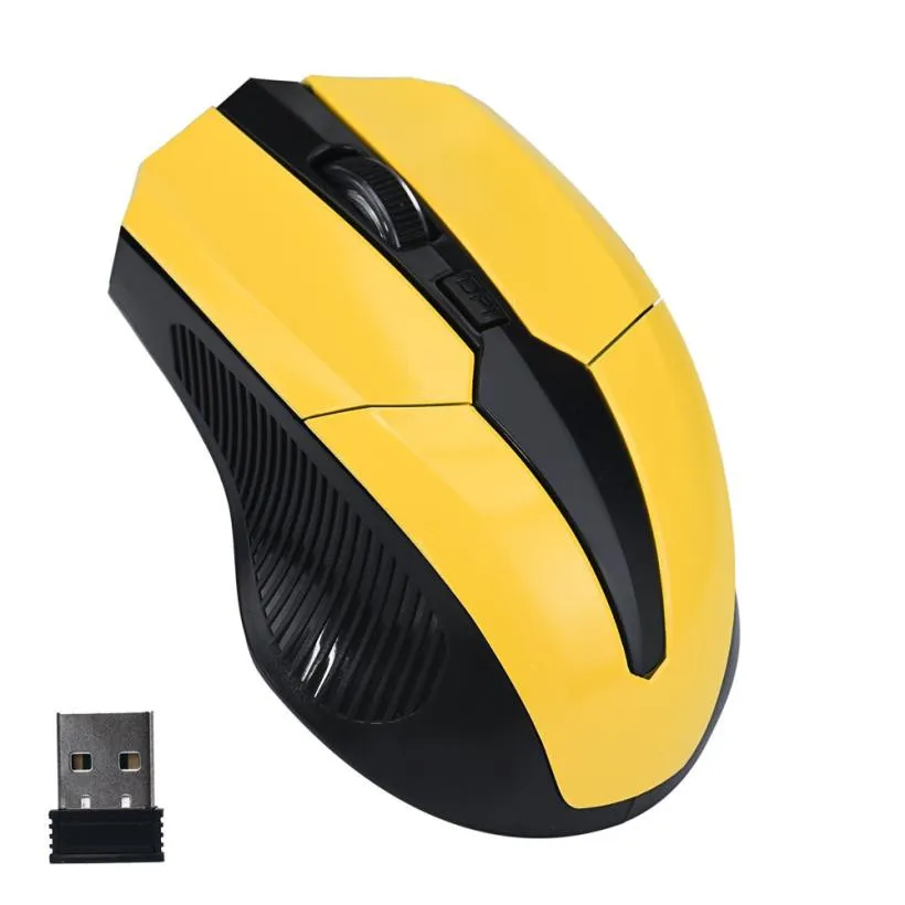 Игровой Мышь 2,4 ГГц оптическая Мышь беспроводной USB приемник компьютерная мышь Беспроводной для ноутбука Лидер продаж - Цвет: Yellow