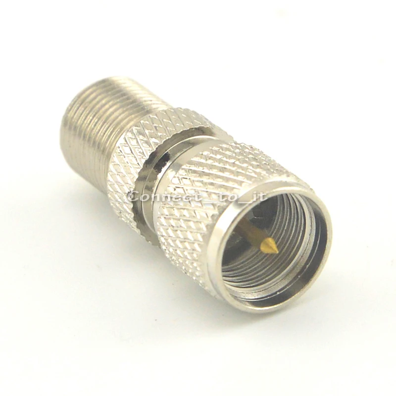 

Nickel Plated Mini UHF Male to F Female Straight Connector RF Coax Adapter