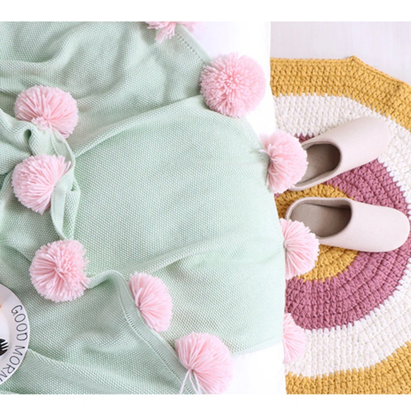 130x160 سنتيمتر متماسكة بطانية مع الكرة الكبار رمي بطانية ل مكتب أريكة Travel الموضوع بطانية لينة دافئ الفراش التصوير الدعائم