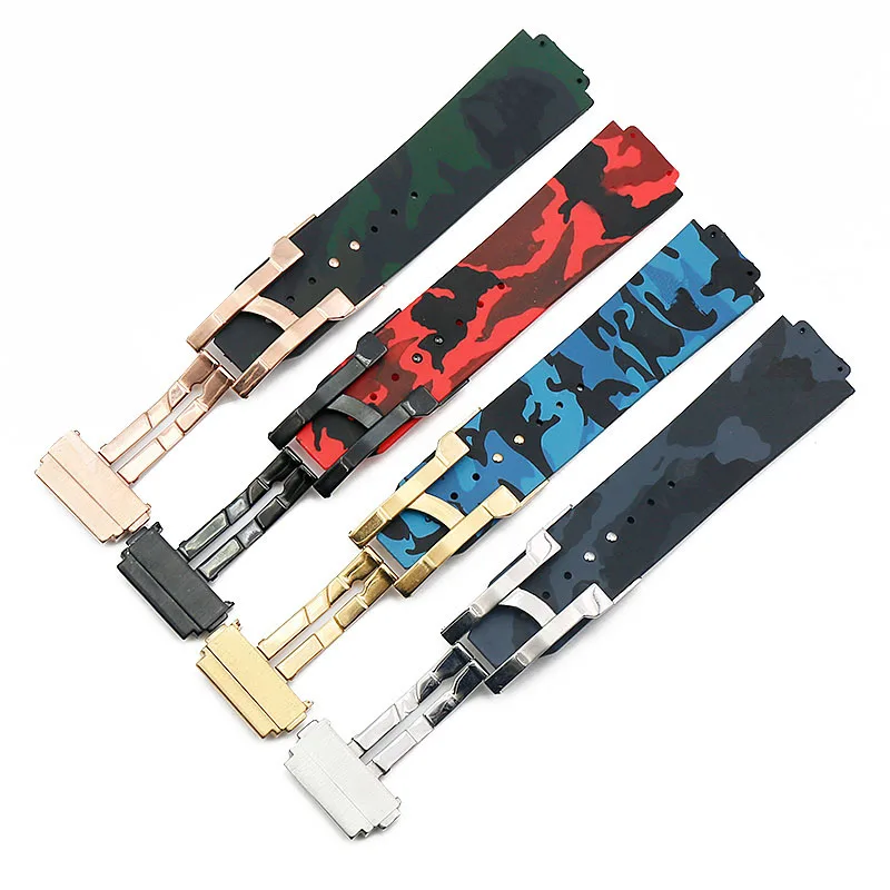 Men's rubber strap watch accessories for HUBLOT Hublot big explosion watch with sports waterproof silicone bracelet 17mmx25mm