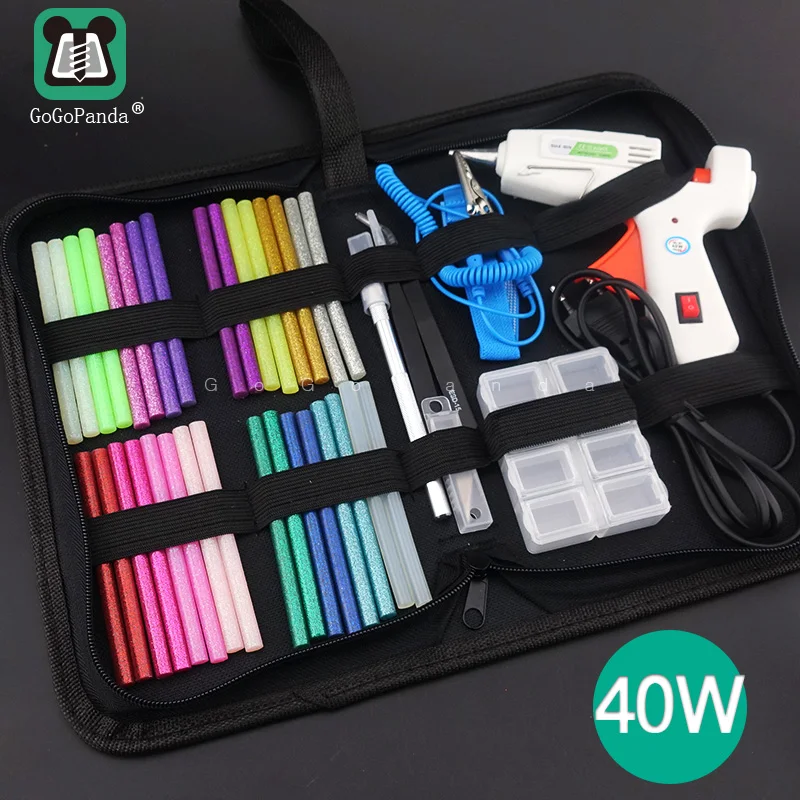 Online Envío gratis juego de pistola de pegamento 40 W, herramienta de reparación de artesanías de fusión eléctrica de calor caliente, DIY profesional, 110 240 V, 40 W, regalo