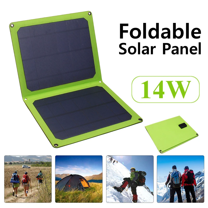 

5V 14W Portable Folding Single Crystal Solar Panel with USB Socket for Outdoor Foldable Solar Energy Cell Solar Battery