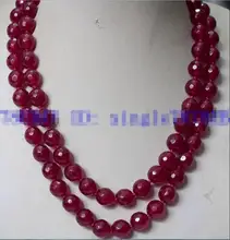 Envío Gratis>> Nueva 8mm 10mm Rose Talló Rubí Joyas de Jade Collar De Cuentas