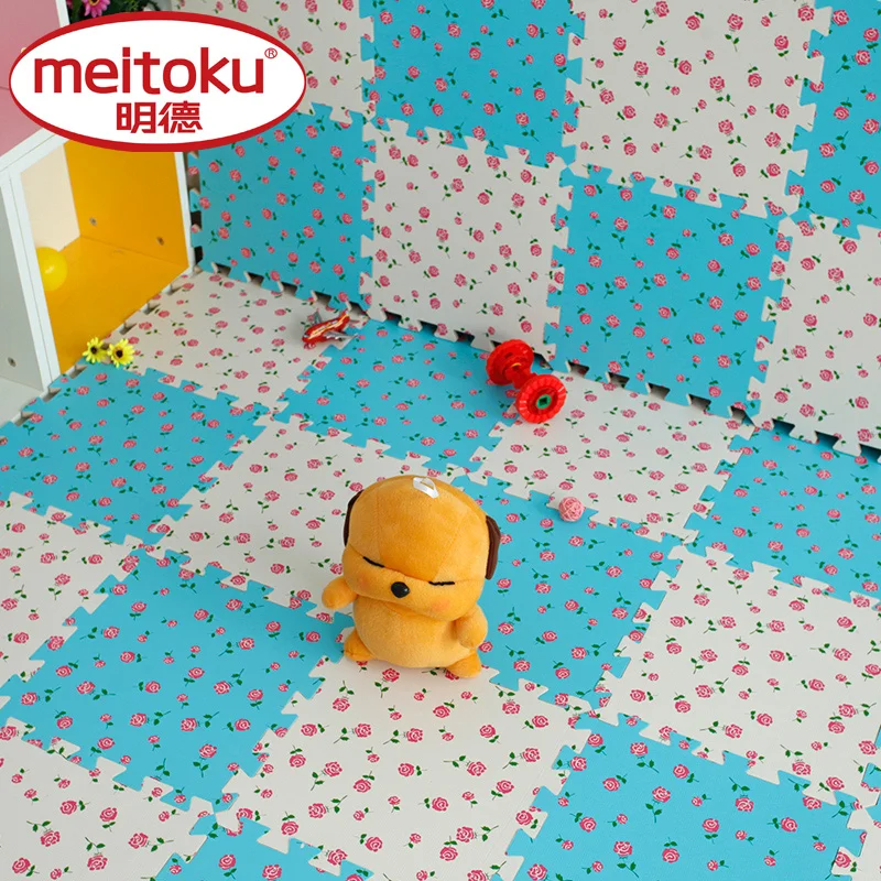 Meitoku Детские EVA пены игровой коврик пазл/9 шт. Роза Блокировка напольные плитки