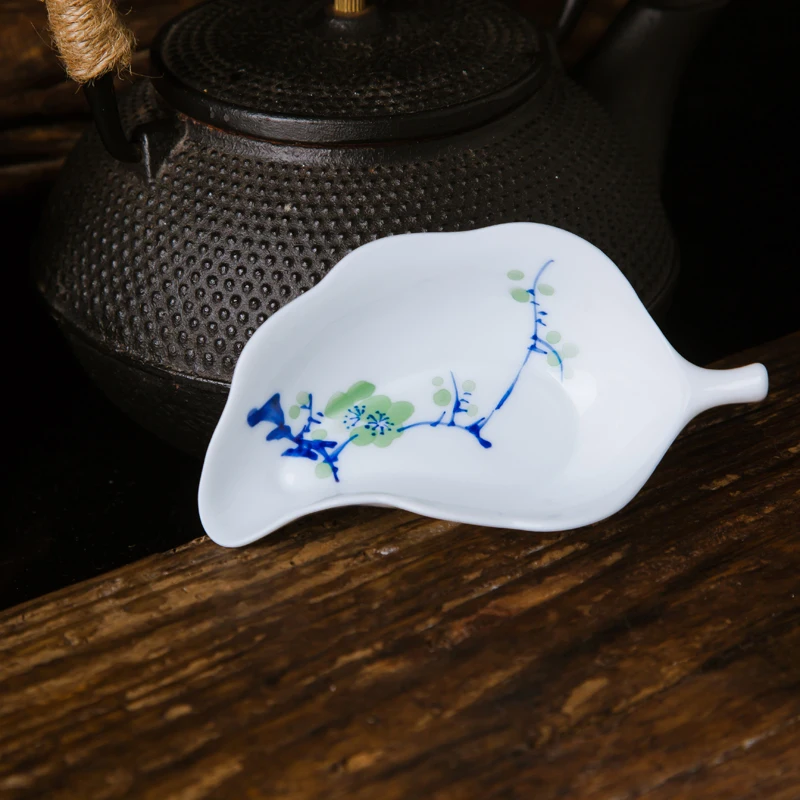 Керамический фарфор Jingdezhen чайная посуда инструмент чайная лопатка офис кунг-фу чайный сервиз аксессуары ручная роспись винтажный узор чайные ложки - Цвет: D