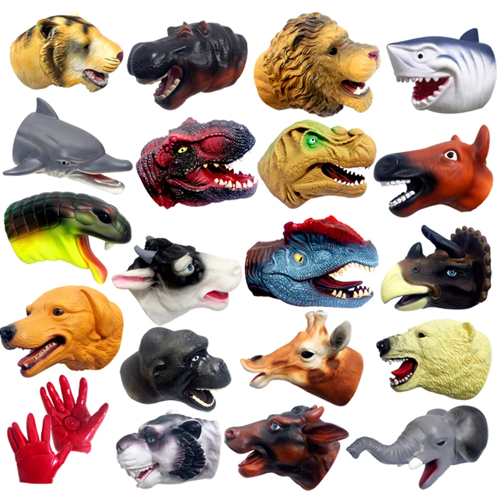 

Animal Hand Puppet Infant Children Hand Puppet Big Mouth Animal Toy dinosaur T-Rex Gloves Figure Model Toys Kids Gift