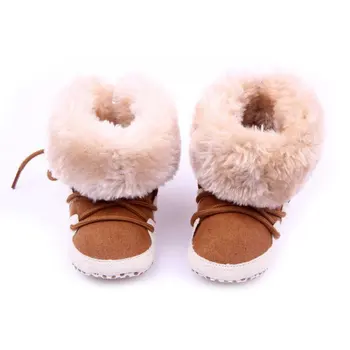 

New Baby Shoes Winter Warm Snow Boots Fleece Soft Soled Crib Toddler Sneakers First Walkers S2