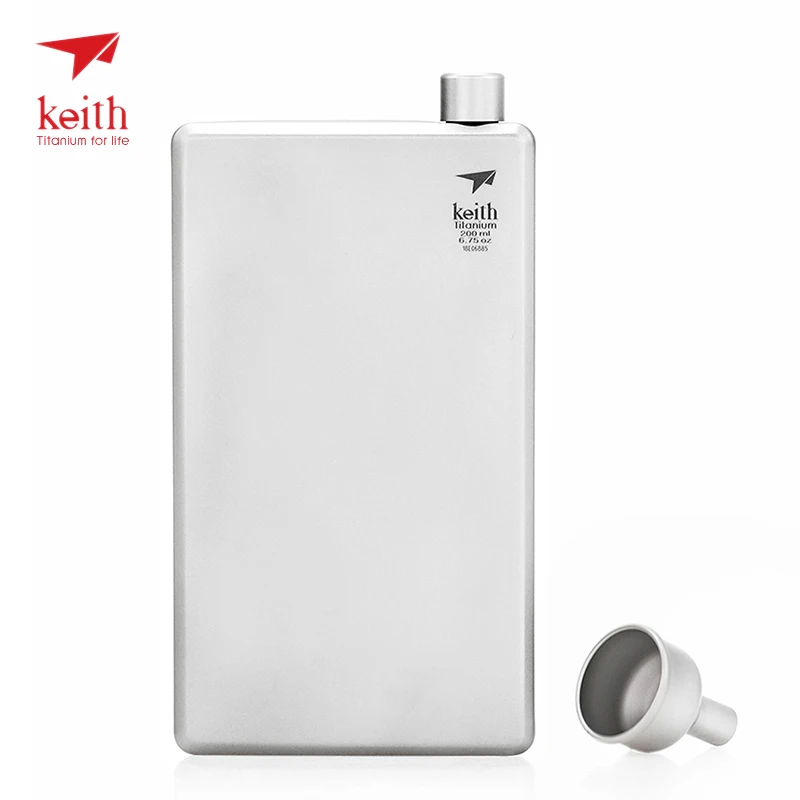 

Keith Outdoor 200ml Titanium Hip Flask Pocket Alcohol Whiskey Flask Wine Bottle Drinking for Camping Picnic Travel Sports Ti9307