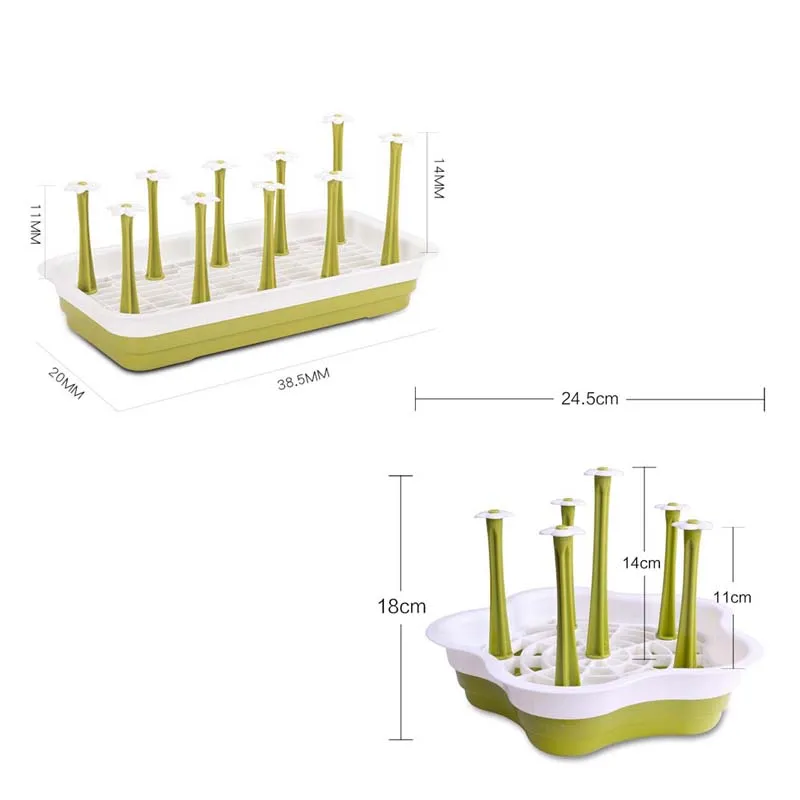 Secadora de biberones con bandeja de agua extra/íble estante de secado de encimera para beb/és Vaso para beber y soporte para escurridor de biberones deportivos Ideal para biberones tazas tetinas