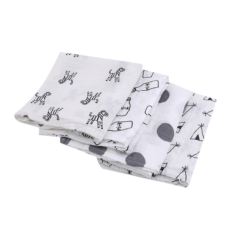 

Muslin Cloth Cotton Newborn Baby Swaddles Baby Blankets Double Layer Gauze Bath Towel Hold Wraps