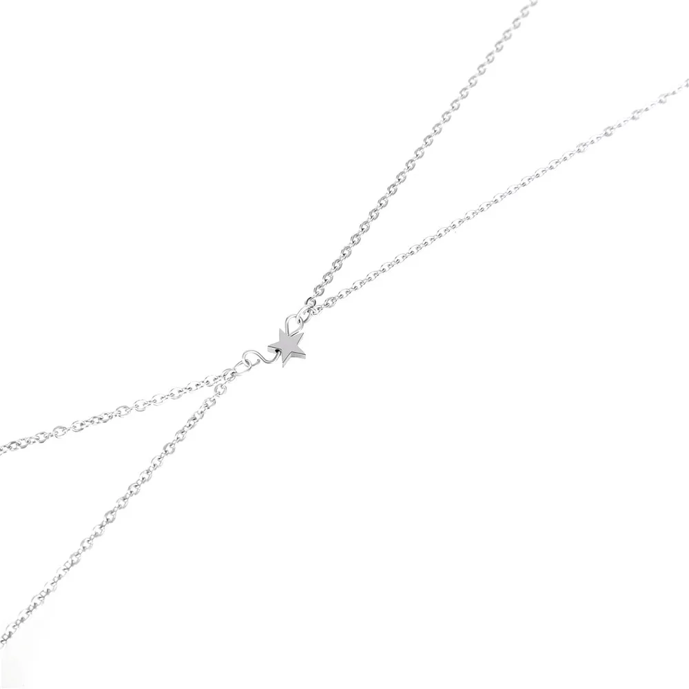 Цепочка Женская золотистая с кулоном в виде звезды|boho jewelry|women chainpendant necklace |