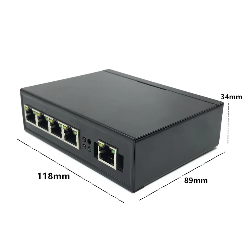 Промышленный сетевой коммутатор DIN Rail управляемый через 5 портов 1000 м Ethernet