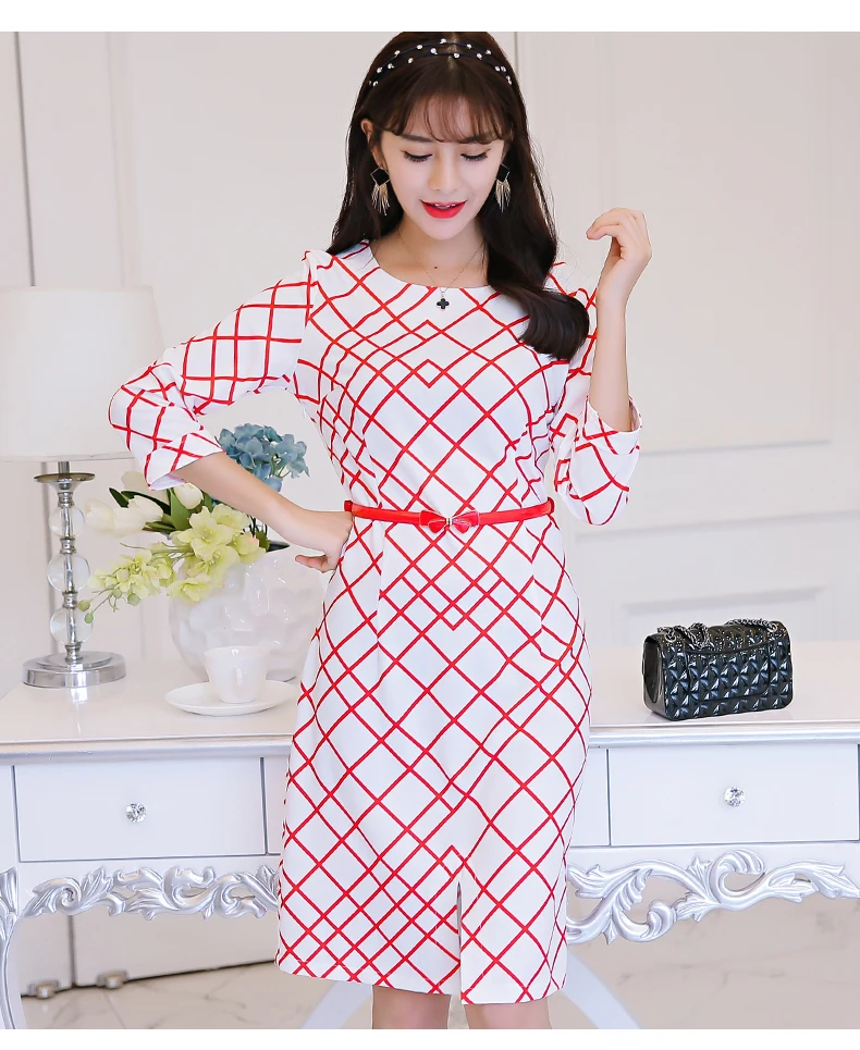 new 2018 Korean style spring summer dress women elegant Diamond