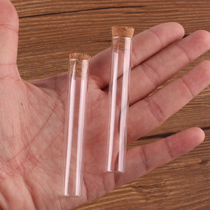

100pcs Dia 12*75mm 5ml Mini Transparent Glass Test Tube with Cork Stopper Spice Bottle