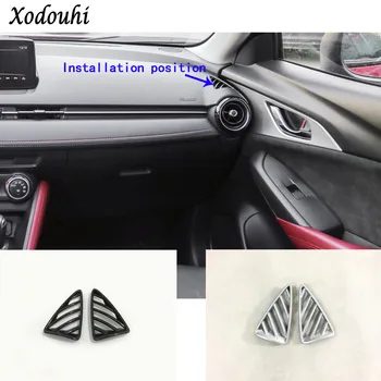 

Car Garnish Frame Lamp Trim ABS Chrome Front Air Conditioning Outlet Vent 2pcs For Mazda CX-3 CX3 2016 2017 2018 2019 2020