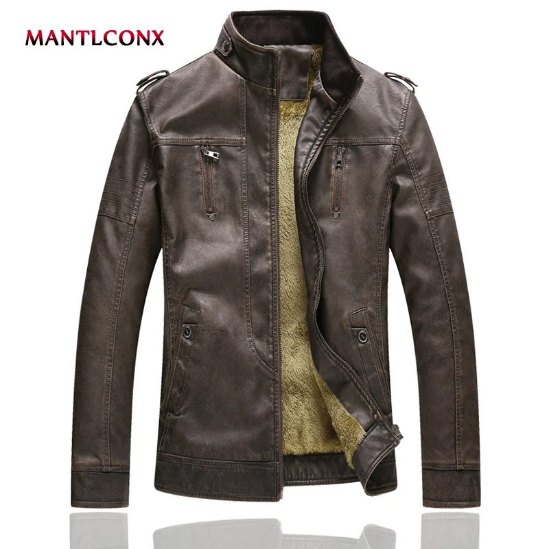 

MANTLCONX 2019 Pu Leather Jacket Men Fashion Bright Colors Black Motorcycle Coat Faux Leather Biker Jacket Soft Jacket Men
