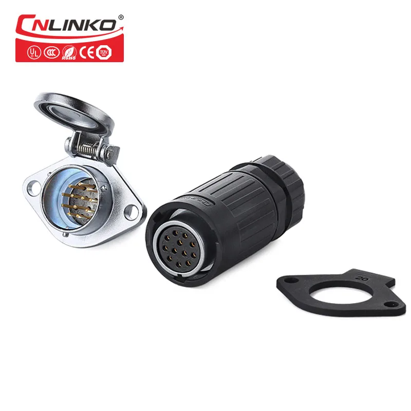 Cnlinko 12pin 5A ip67 cable connector quick plug connector watertight