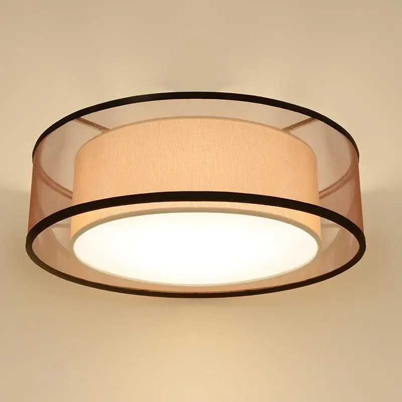 

American Ceiling Lamp Modern New Chinese Restaurant Bedroom Lamps Nordic Simple Round Living Room Study Iron Ceiling Light