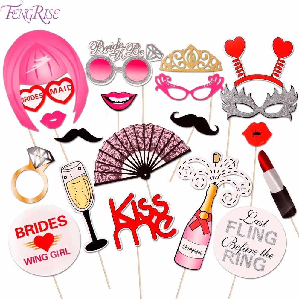 FENGRISE 20 штук Свадебные Photo Booth Реквизит девичник вечерние аксессуары невесты photobooth