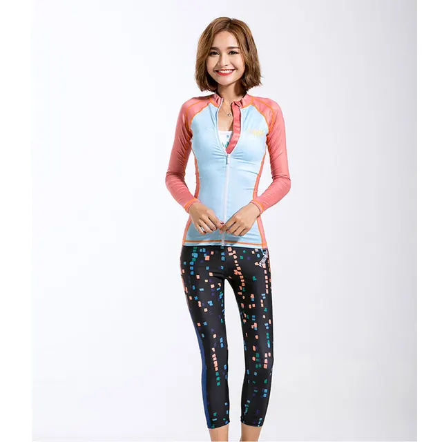 Dive & Sail Women's Capris Swim Pants Tights Sport Swimming Surfing Leggings Sun UV Protection UPF50+ Rash Guard Running 1