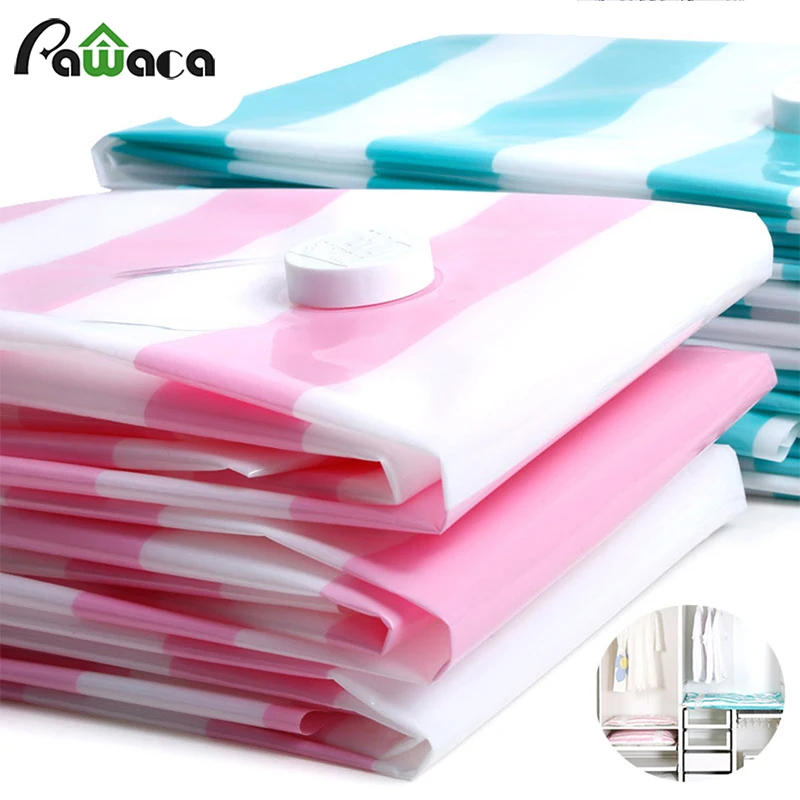 

Pawaca Clothing & Wardrobe Vacuum Compression Bag with Pump Clothe Storage Bag Waterproof Compressed Organizer Saving Space Bags
