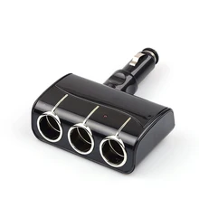 2016 New Arrival 12V 24V 3 Way Socket Car Auto Cigarette Lighter Sockets Splitter Power Adapter for GPS Cell Phone Charging
