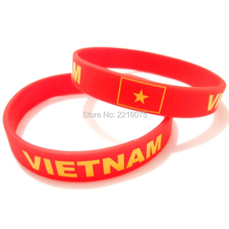 300pcs Flag Vietnam wristband silicone bracelets free shipping by DHL