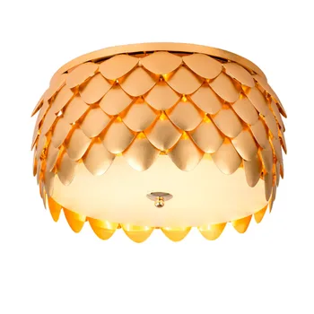 

Nordic New classical Atmospheric Living room Ceiling lights Restaurant pinecone model Ceiling mounted lamps Gold aluminum body