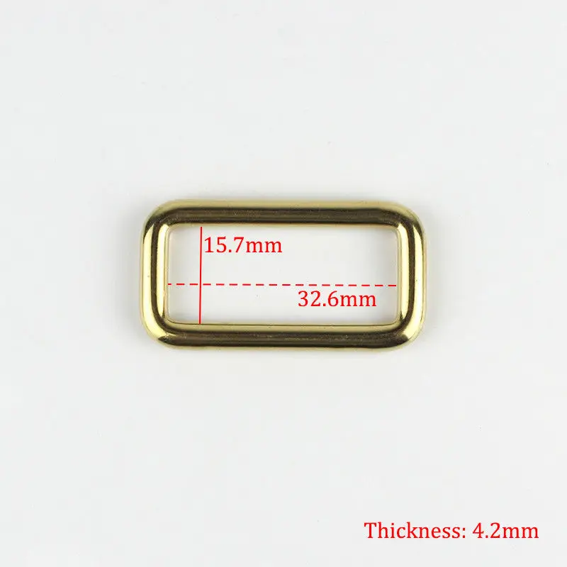 Solid brass square ring buckles cast seamless rectangle rings leather craft bag strap buckle garment belt luggage purse DIY