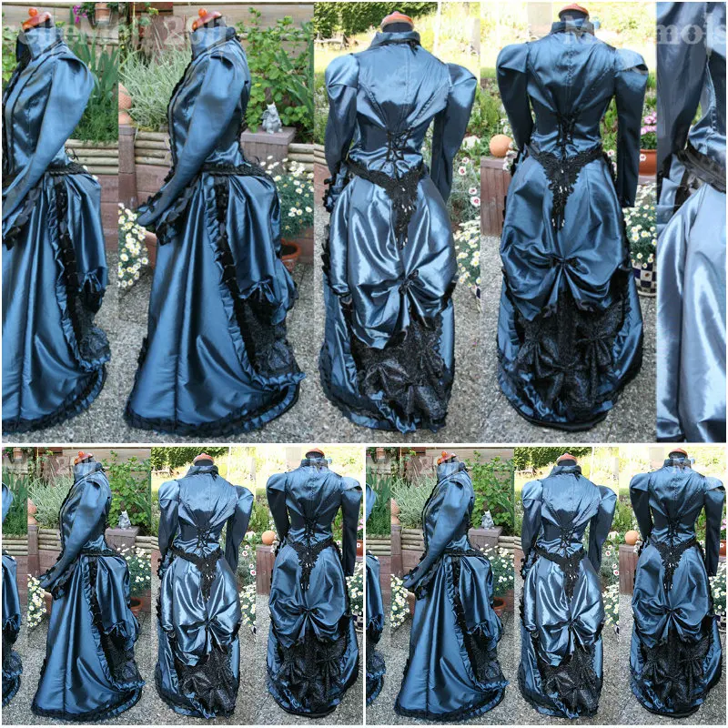 

History!Customer-made Victorian dress 1860s Civil war Dress Scarlett Theater Costume Halloween Renaissance Dress V-558
