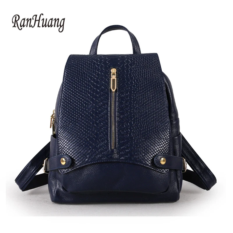 RanHuang New 2018 Women Genuine Leather Backpack Fashion Alligator Backpack Ladies Casual Backpack School Bags For Teenage Girls цена RanHuang New 2018 Women Genuine Leather Backpack Fashion Alligator Backpack Ladies Casual Backpack School Bags For Teenage Girls цены онлайн