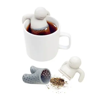 

Silicone Leisurely People Tea Strainer Interesting Life Partner Teapot Tea Filter Brewing Making Teapot Kitchen Accessory