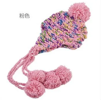 1 шт., 2013 модная цветная вязаная шапка с толстыми косами, милая Женская осенне-зимняя теплая шапка, 5 цветов - Цвет: Розовый