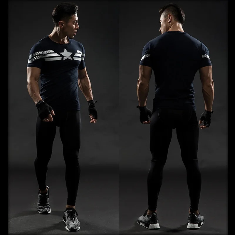TUNSECHY, модный бренд, американский капитан, 3D цифровая печать, футболка для мужчин, супергерой, Супермен, фитнес, компрессионная футболка