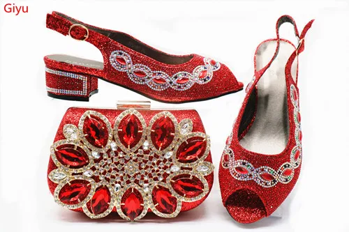 

Doershow African red shoe and bag set for party Italian shoe with matching bag new design lady matching shoe and bag!!HJH1-18