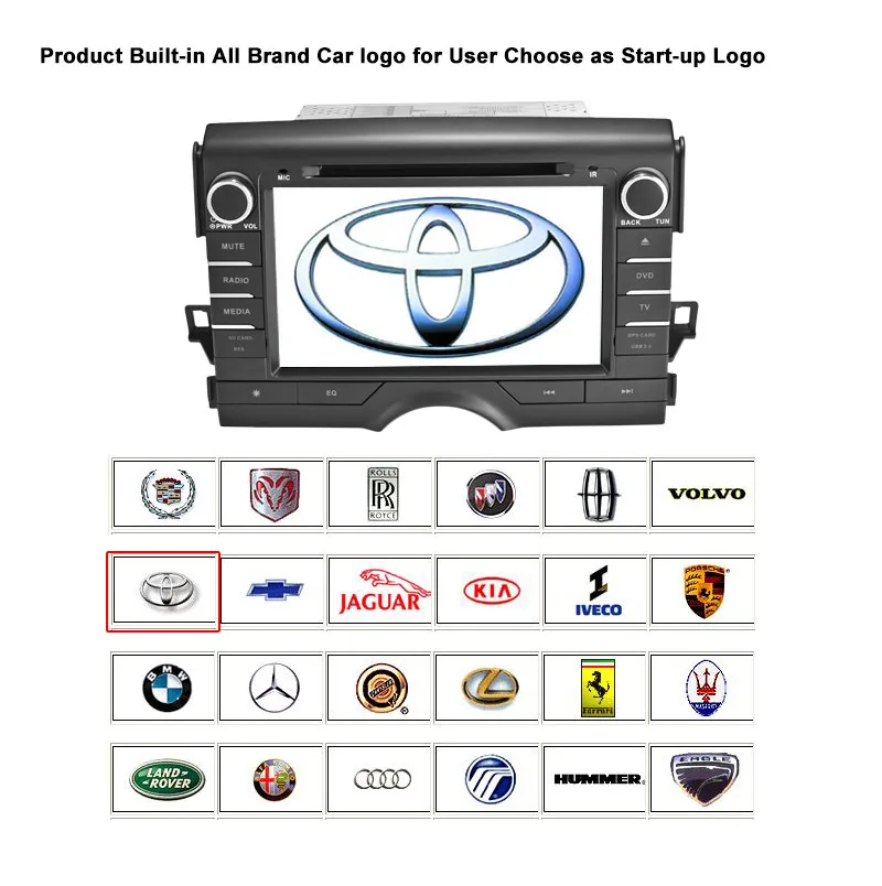 Discount 8" in-dash Car DVD player with GPS(optional),audio Radio stereo,USB/SD,AUX,Bluetooth/TV,car multimedia headunit for Toyota Reiz 15