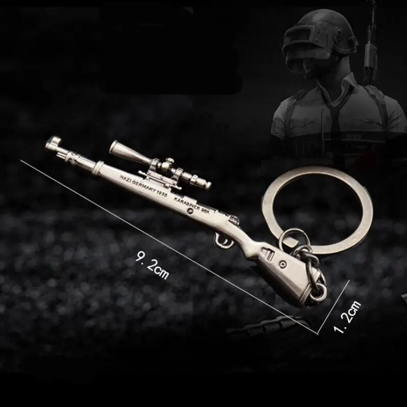 

98K Sniper rifle Gun Game Cosplay Costumes Special Forces Helmet Armor Model Key Chain Keychain For PUBG