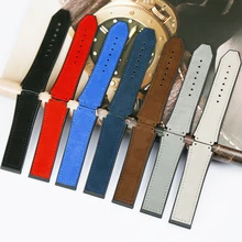 Аксессуары для часов 19 мм x 25 мм кожаный ремешок Crazy Horse резиновый ремешок для Hublot серии Big Bang женский и мужской ремешок для часов