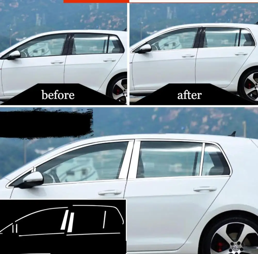 Нержавеющая сталь внешний подоконник крышка планки для volkswagen golf mk7 2013 2014 2015 2016 2017